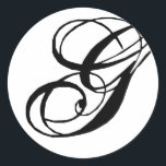 Adesivo Redondo Monograma G Vedante de Casamento<br><div class="desc">Os presentes monográficos têm uma enorme seleção de selos de correio USPS personalizáveis, autocolantes de envelope, cartões de saudação, camisetas, chapéus, botões, ímãs e muito mais. Estes monogramas são excelente de enviar convites para casamento, Convites de festas de aniversário, anúncios de graduação, e festas de aniversário surpresa apenas para citar...</div>