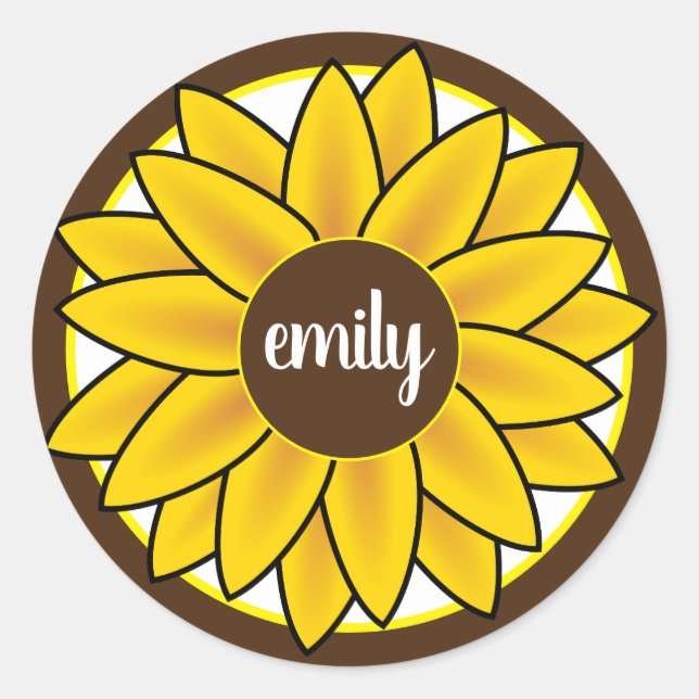 Adesivo Redondo Monograma Girassol (Frente)