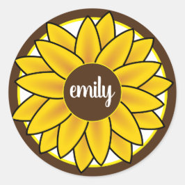 Adesivo Redondo Monograma Girassol