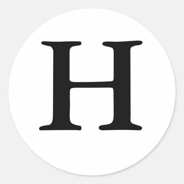 Adesivo Redondo Monograma H Selo de Casamento (Frente)
