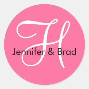 Adesivo Redondo Monograma H Wedding Primavera 2010 Selo Rosa