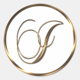 Adesivo Redondo Monograma I Faux Bronze