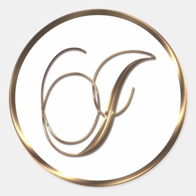 Adesivo Redondo Monograma I Faux Bronze (Frente)