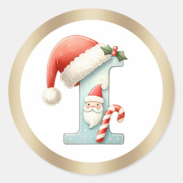 Adesivo Redondo Monograma I, Vinheta de Natal