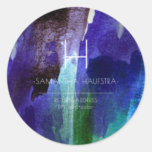 Adesivo Redondo Monograma - Indigo Iridescente Bruto