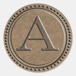 Adesivo Redondo Monograma Industrial - Letra A