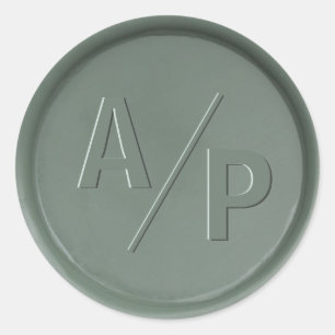 Adesivo Redondo Monograma - Iniciais Escuros - Vinheta-Vedante