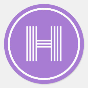 Adesivo Redondo Monograma Inicial Ametist Roxo