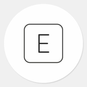 Adesivo Redondo Monograma inicial denominado moderno   branco &