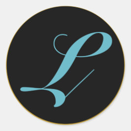 Adesivo Redondo Monograma inicial - Letra L