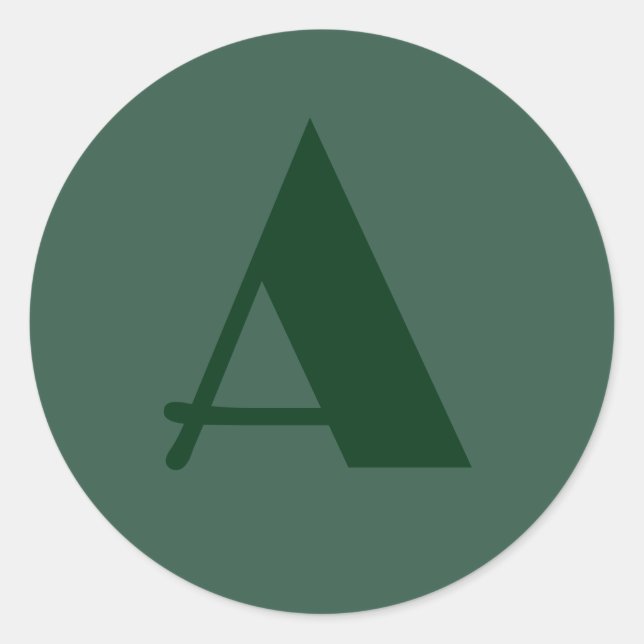 Adesivo Redondo Monograma inicial - Letra verde simples (Frente)