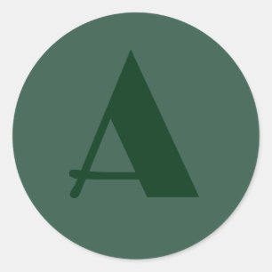 Adesivo Redondo Monograma inicial - Letra verde simples