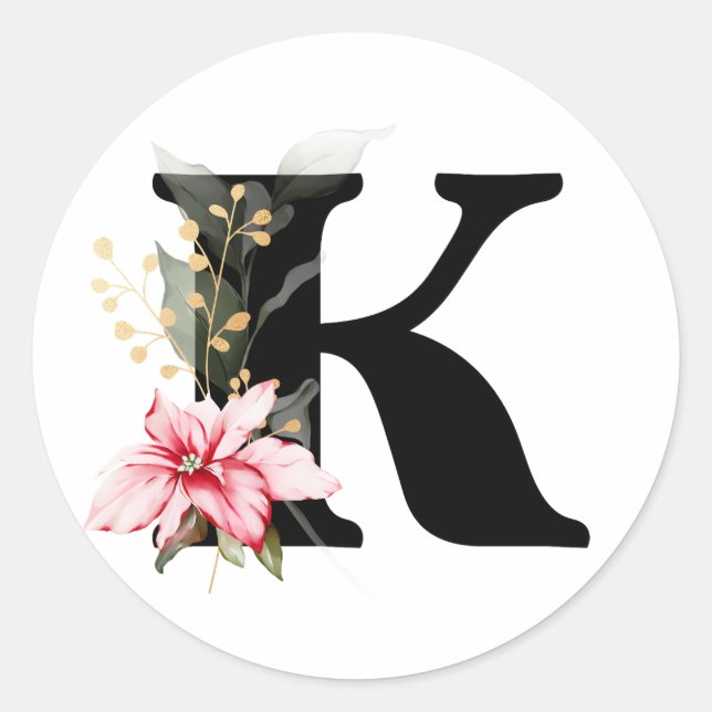 Adesivo Redondo MonOGRAMA inverno Classe alfabética búlgara Ciríli (Frente)