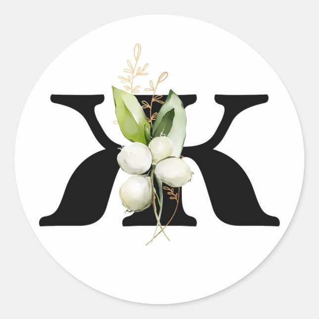 Adesivo Redondo MonOGRAMA inverno Classe alfabética búlgara Ciríli (Frente)