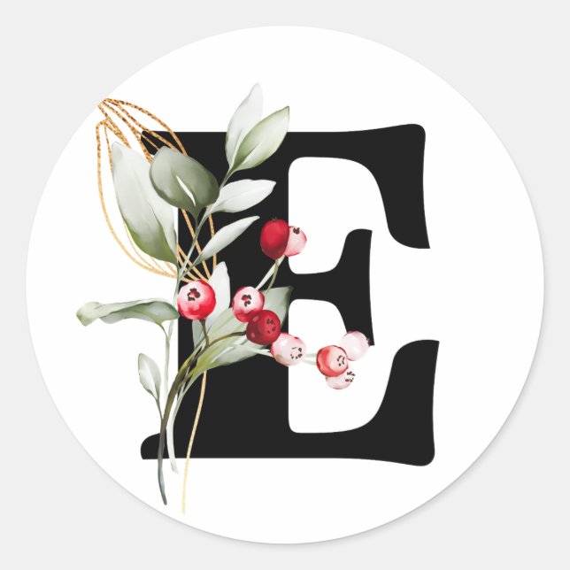 Adesivo Redondo MonOGRAMA inverno Classe alfabética búlgara Ciríli (Frente)