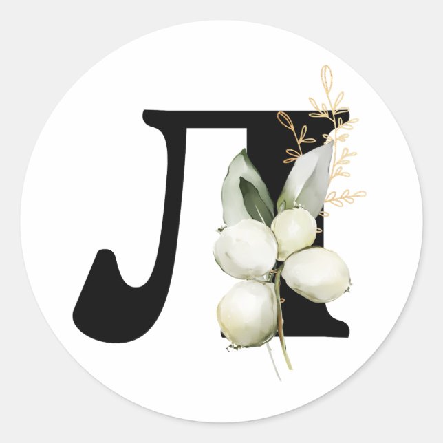 Adesivo Redondo MonOGRAMA inverno Classe alfabética búlgara Ciríli (Frente)