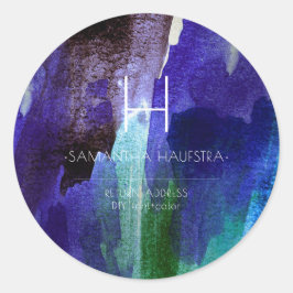 Adesivo Redondo Monograma Iridescente Indigo Brugado