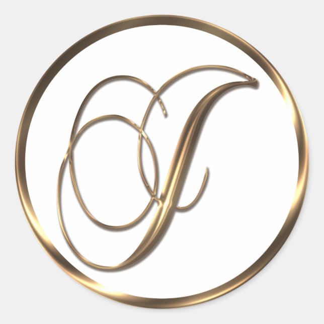 Adesivo Redondo Monograma J Faux Bronze (Frente)
