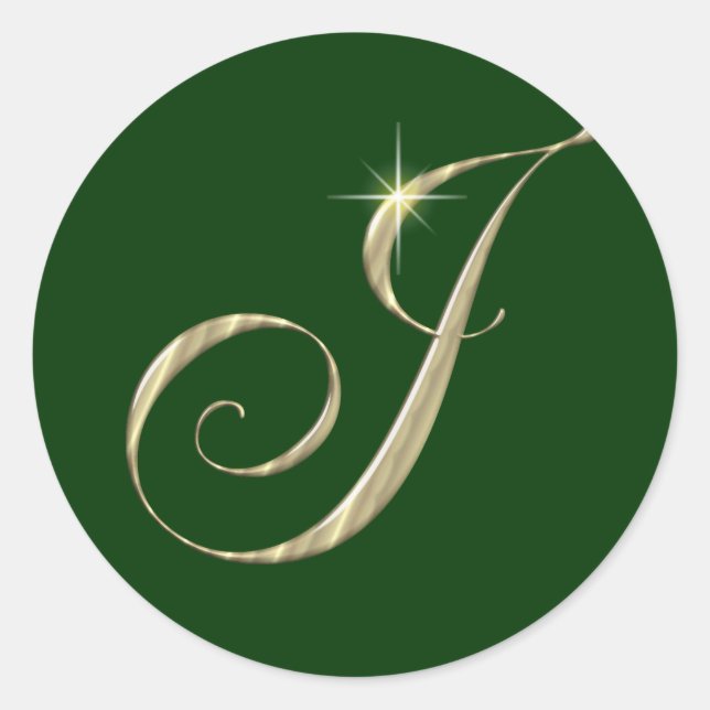 Adesivo Redondo Monograma J Inicial Dourado (Frente)