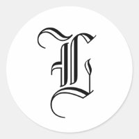 Monograma L Convite Selo Antigo Estilo Inglês