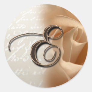 Adesivo Redondo Monograma - Letra E Rosa Foto: Envelope Seal