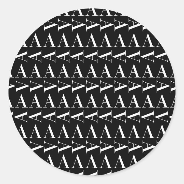 Adesivo Redondo Monograma - Letra Inicial A (Frente)