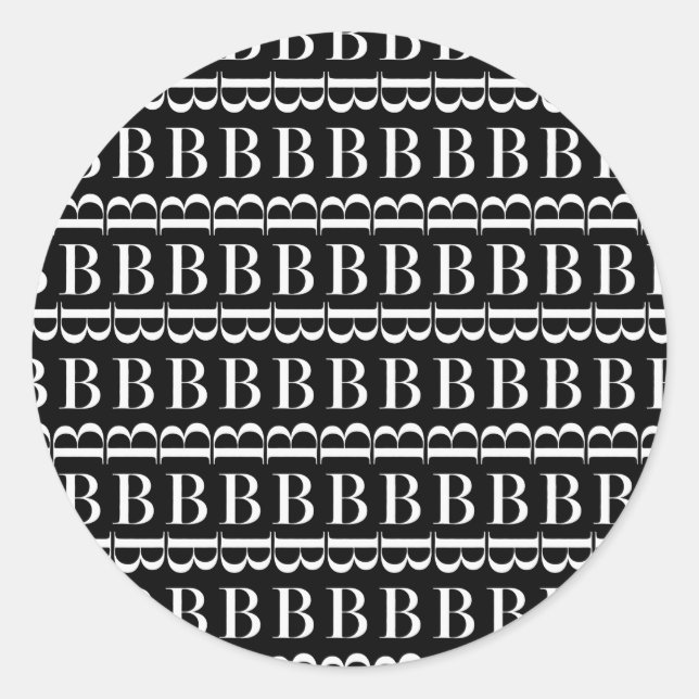 Adesivo Redondo Monograma - Letra inicial B (Frente)