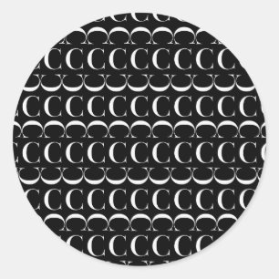 Adesivo Redondo Monograma - Letra inicial C