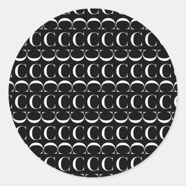 Adesivo Redondo Monograma - Letra inicial C (Frente)