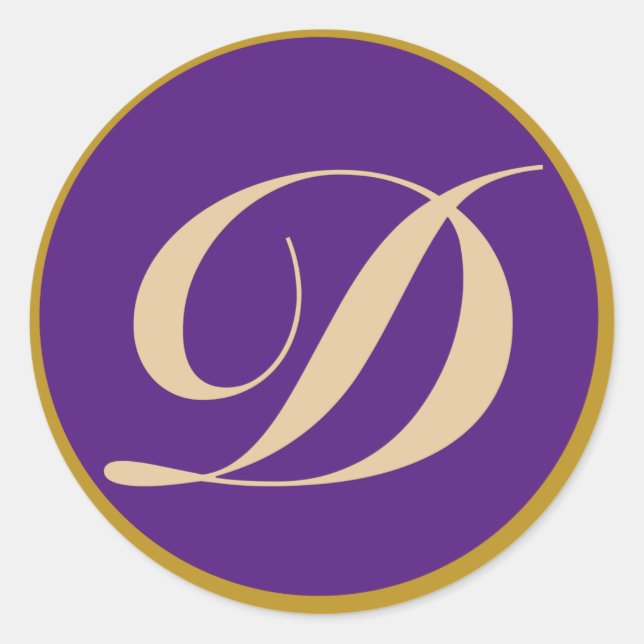 Adesivo Redondo Monograma - Letra Inicial D (Frente)