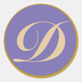 Adesivo Redondo Monograma - Letra Inicial D