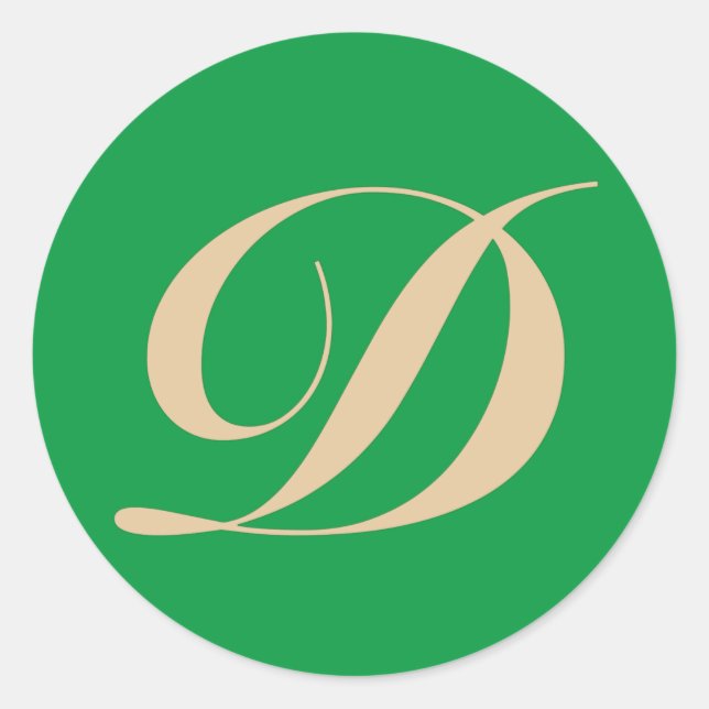 Adesivo Redondo Monograma - Letra Inicial D (Frente)