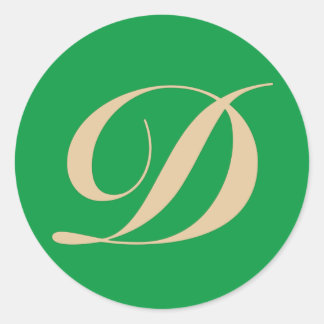 Adesivo Redondo Monograma - Letra Inicial D