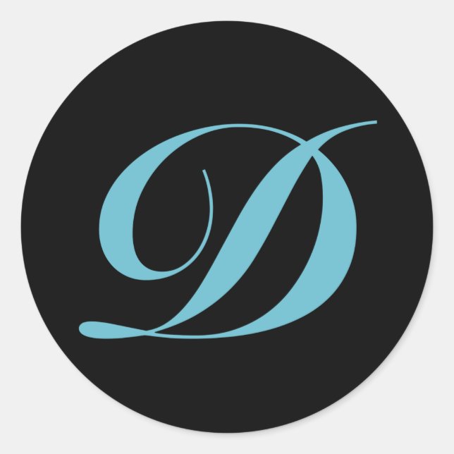 Adesivo Redondo Monograma - Letra Inicial D (Frente)