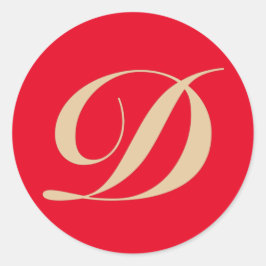Adesivo Redondo Monograma - Letra Inicial D