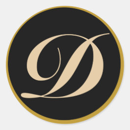 Adesivo Redondo Monograma - Letra Inicial D