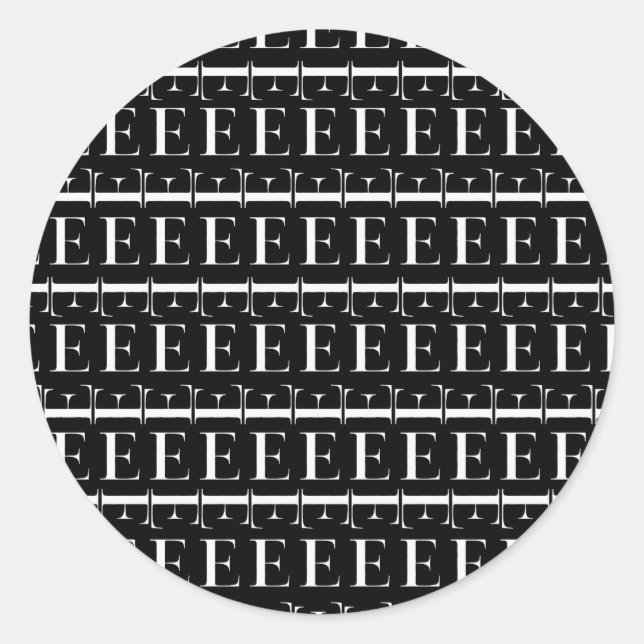 Adesivo Redondo Monograma - Letra Inicial E (Frente)