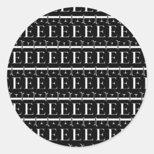 Adesivo Redondo Monograma - Letra Inicial E