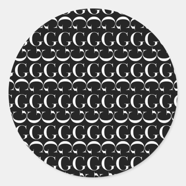Adesivo Redondo Monograma - Letra inicial G (Frente)