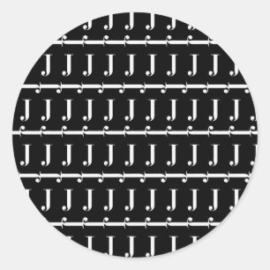 Adesivo Redondo Monograma - Letra Inicial J