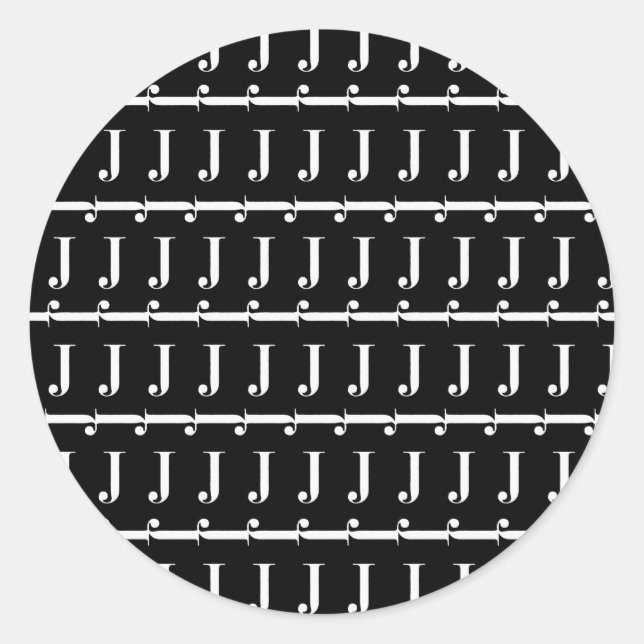 Adesivo Redondo Monograma - Letra Inicial J (Frente)