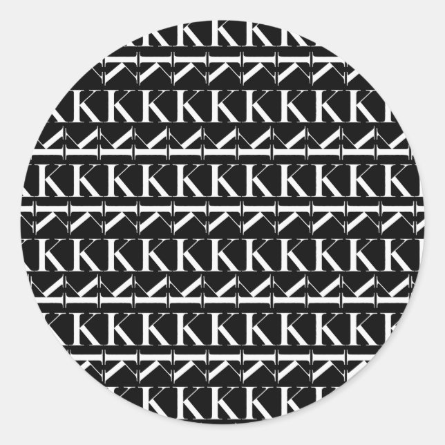 Adesivo Redondo Monograma - Letra inicial K (Frente)