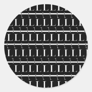 Adesivo Redondo Monograma - Letra inicial L