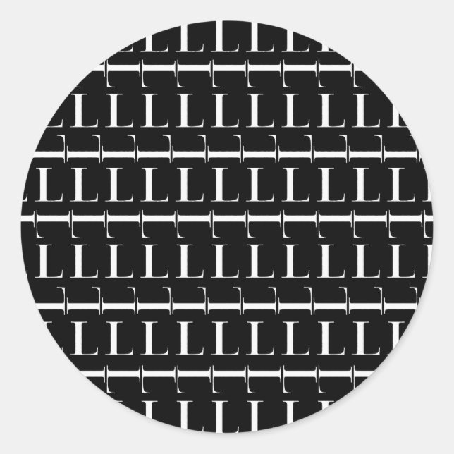 Adesivo Redondo Monograma - Letra inicial L (Frente)