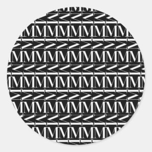 Adesivo Redondo Monograma - Letra Inicial M