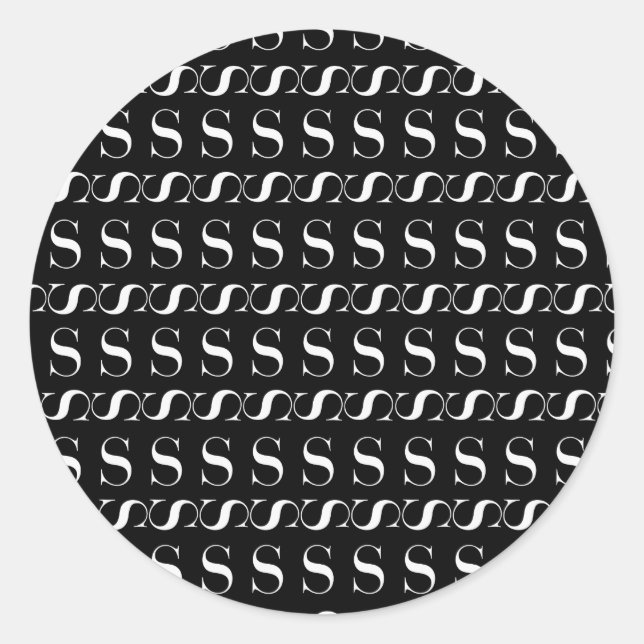 Adesivo Redondo Monograma - Letra Inicial S (Frente)
