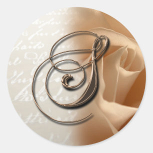 Adesivo Redondo Monograma - Letra S Selo de Envelope Casado