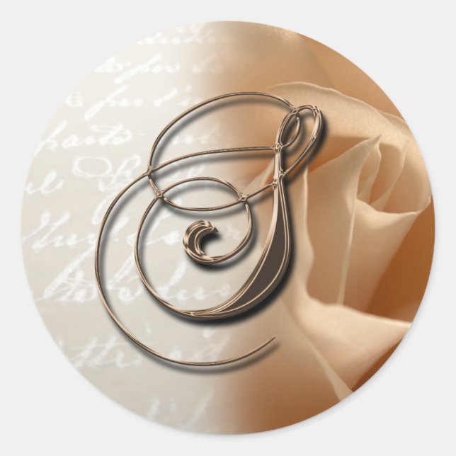 Adesivo Redondo Monograma - Letra S Selo de Envelope Casado (Frente)