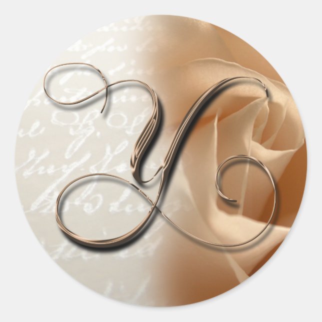 Adesivo Redondo Monograma - Letra Y Casamento de Envelope (Frente)