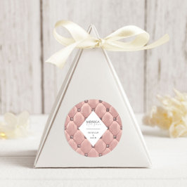 Adesivo Redondo Monograma Luxurioso com Rosa Dourado Tufted